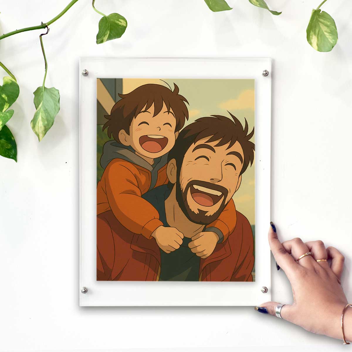 Personalized Anime Ghibli Image Poster Frame Gift For Dad