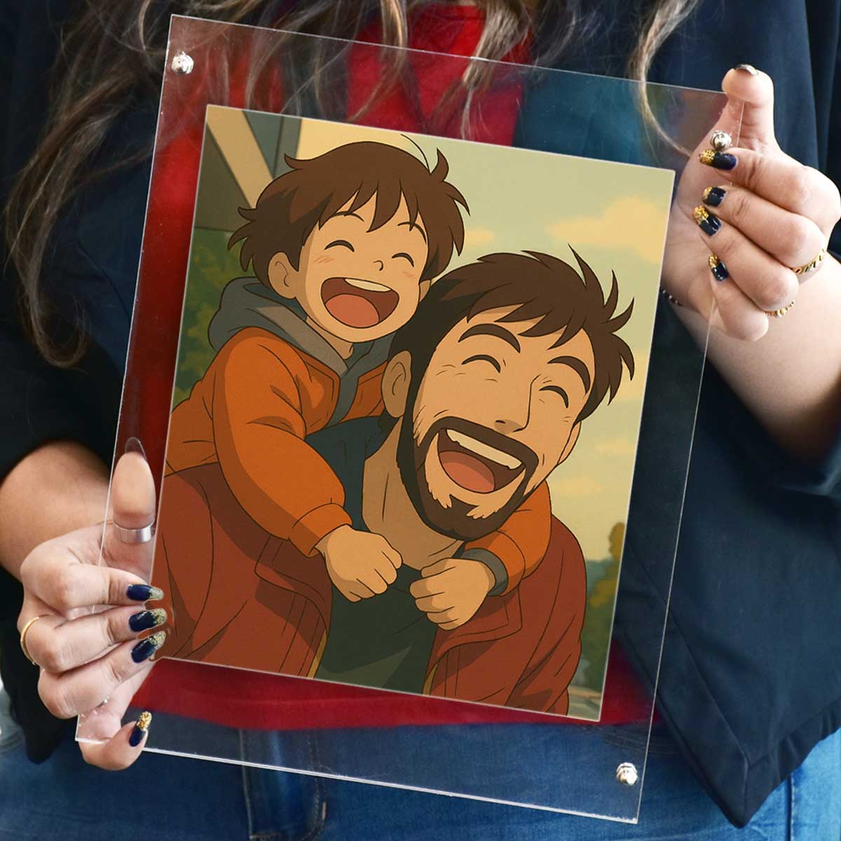 Personalized Anime Ghibli Image Poster Frame Gift For Dad