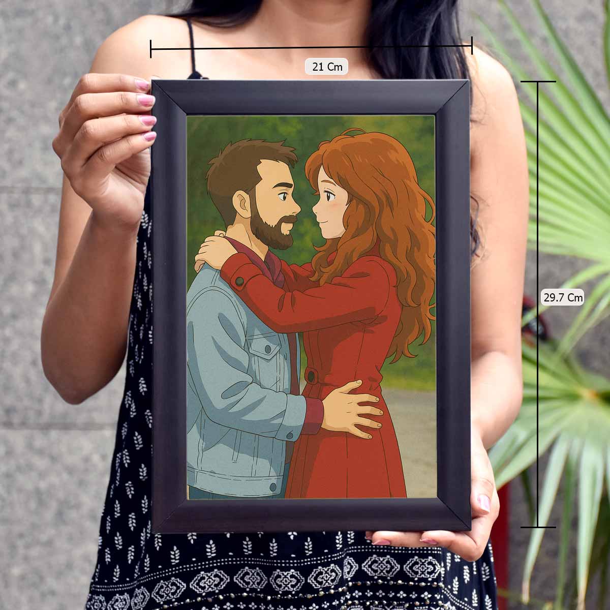 Personalized Anime Ghibli Image Poster Frame Gift for Couple