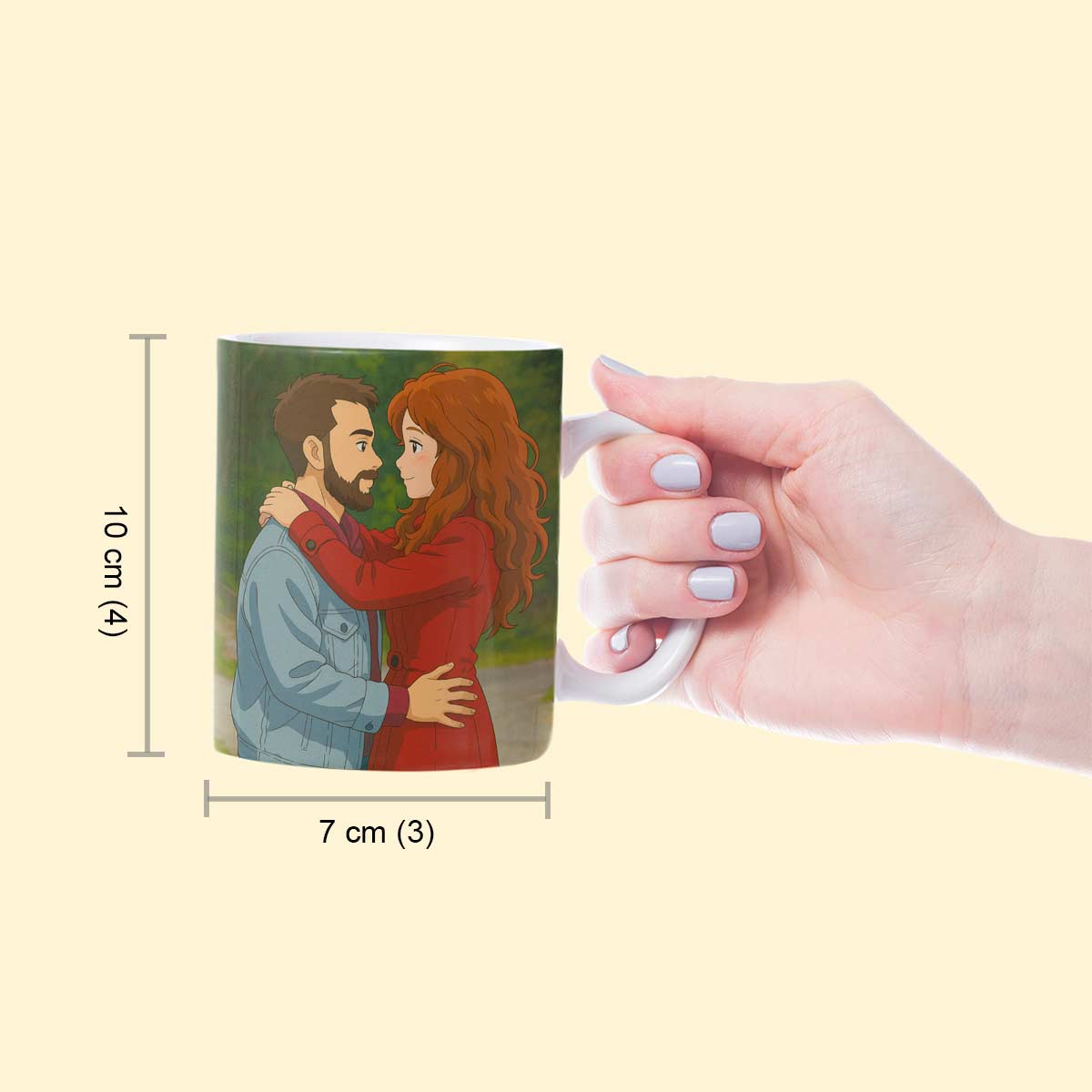 Personalized Anime Ghibli Image Coffee Mug Gift for Couple