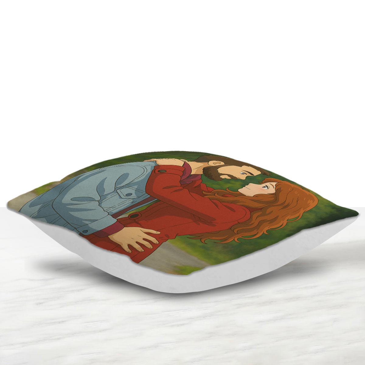 Personalized Anime Ghibli Image Cushion Gift for Couple