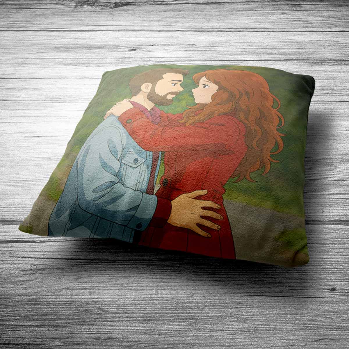 Personalized Anime Ghibli Image Cushion Gift for Couple