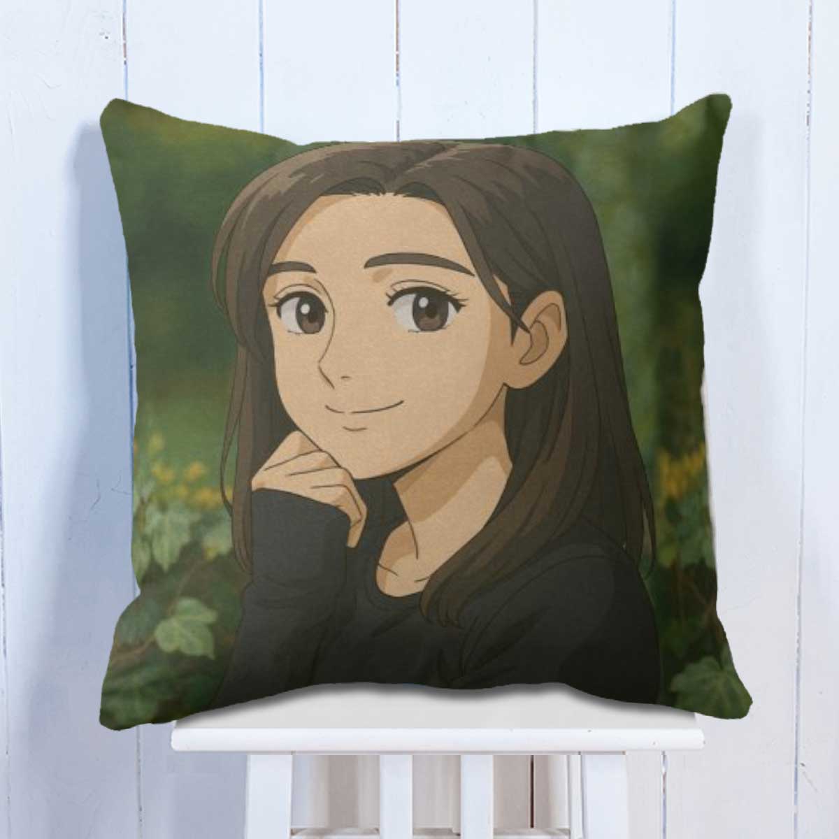 Personalized Anime Ghibli Image Polyester Cushion Gift for Girls