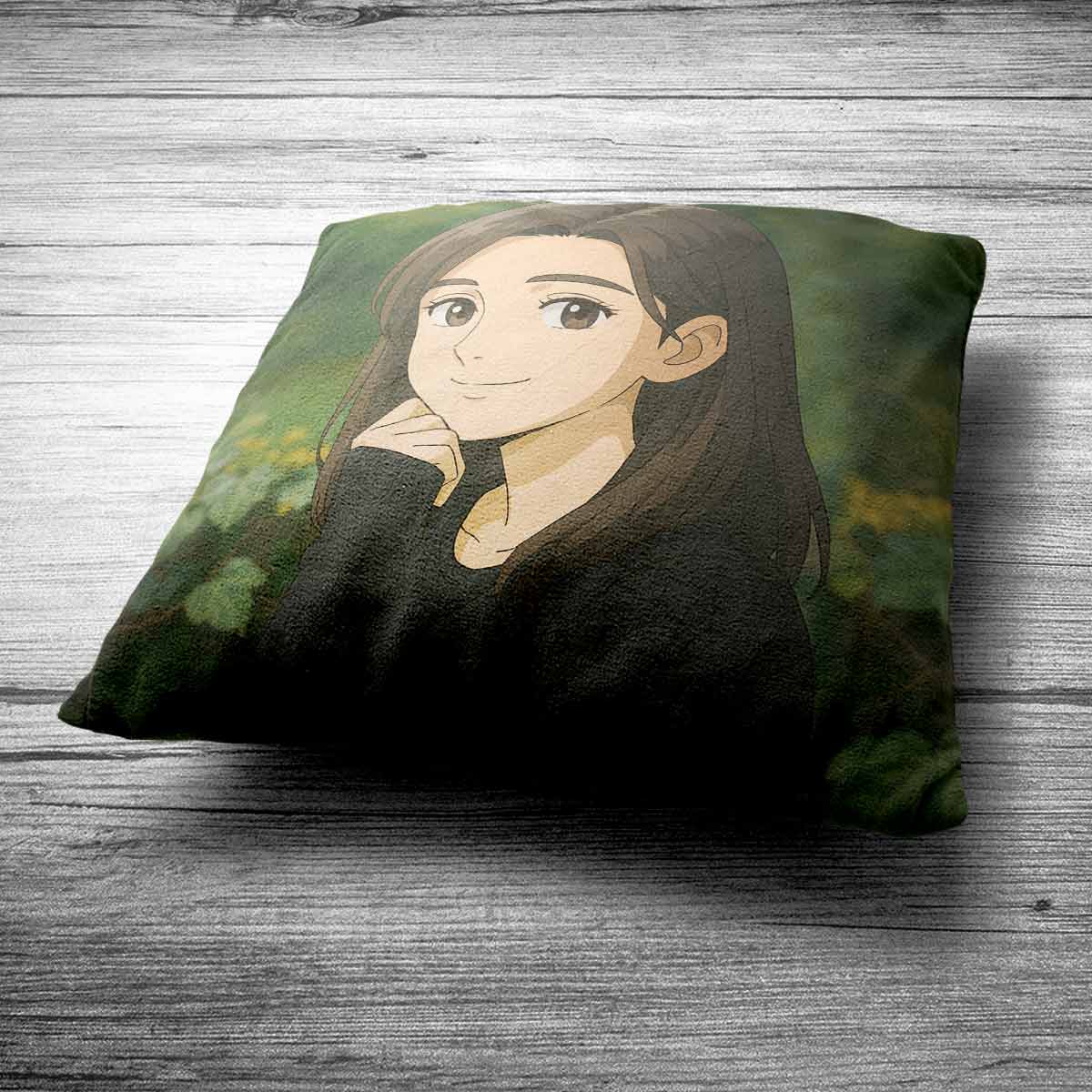 Personalized Anime Ghibli Image Polyester Cushion Gift for Girls