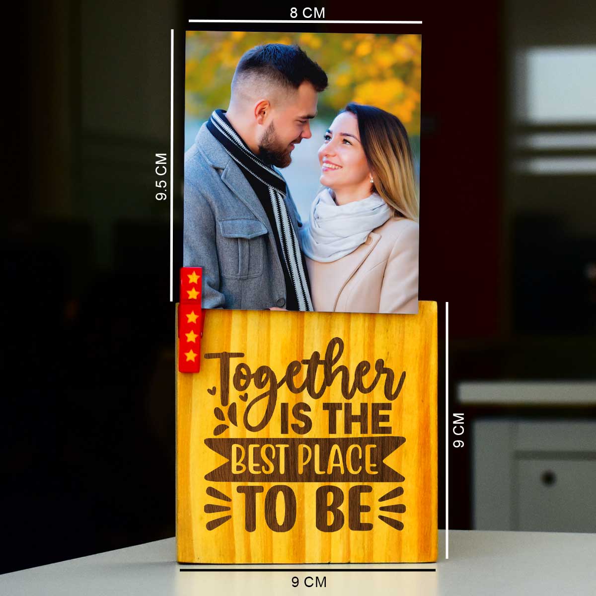 Personalized A Moment In Time, A Memory For Life Engraved Wooden Block With Photo