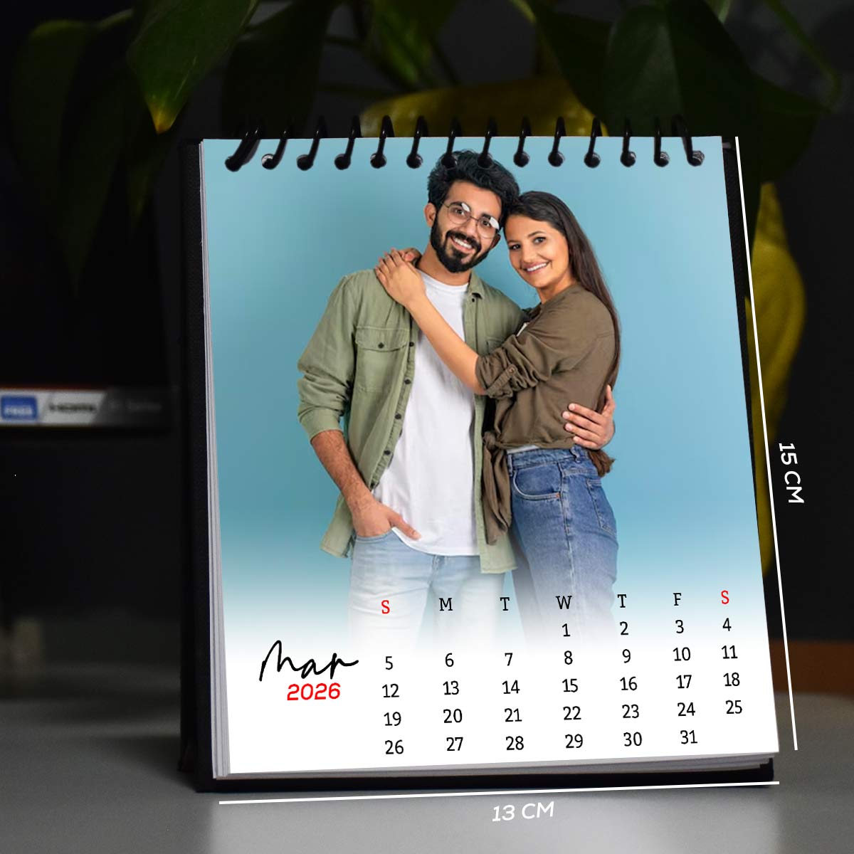 Personalized Photo Calendar Gift For Desks, Bedside Tables, Shelves