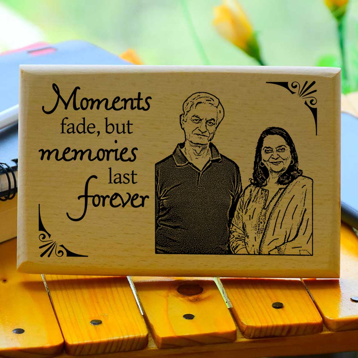 Customized Memories Last Forever Engraved Wooden Photo Frame Gift for Parents