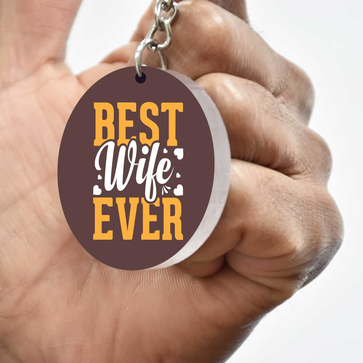 Best Wife Ever Square Metal Keychain Gift For Partner
