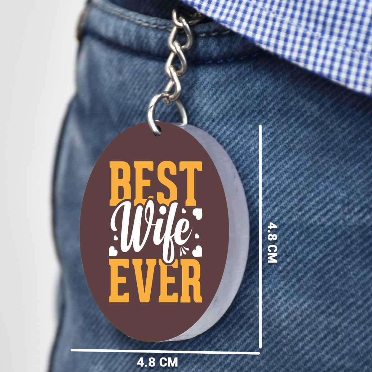 Best Wife Ever Square Metal Keychain Gift For Partner