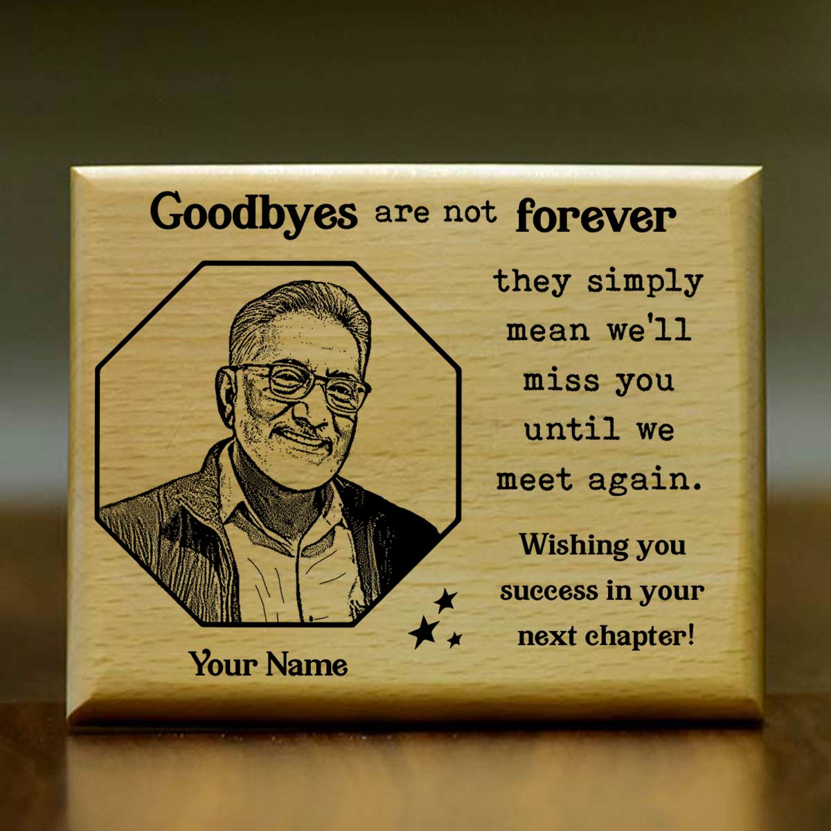 Customized Goodbyes Are Not Forever Engraved Wooden Photo Frame Retirement Gift