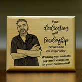 Customized Dedication & Leadership Engraved Wooden Photo Frame Retirement Gift