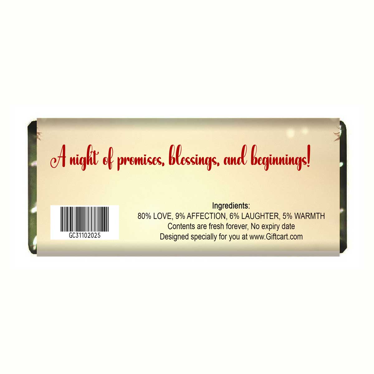 Personalized Qubool Hai Chocolate Bar Gift For Muslim Wedding