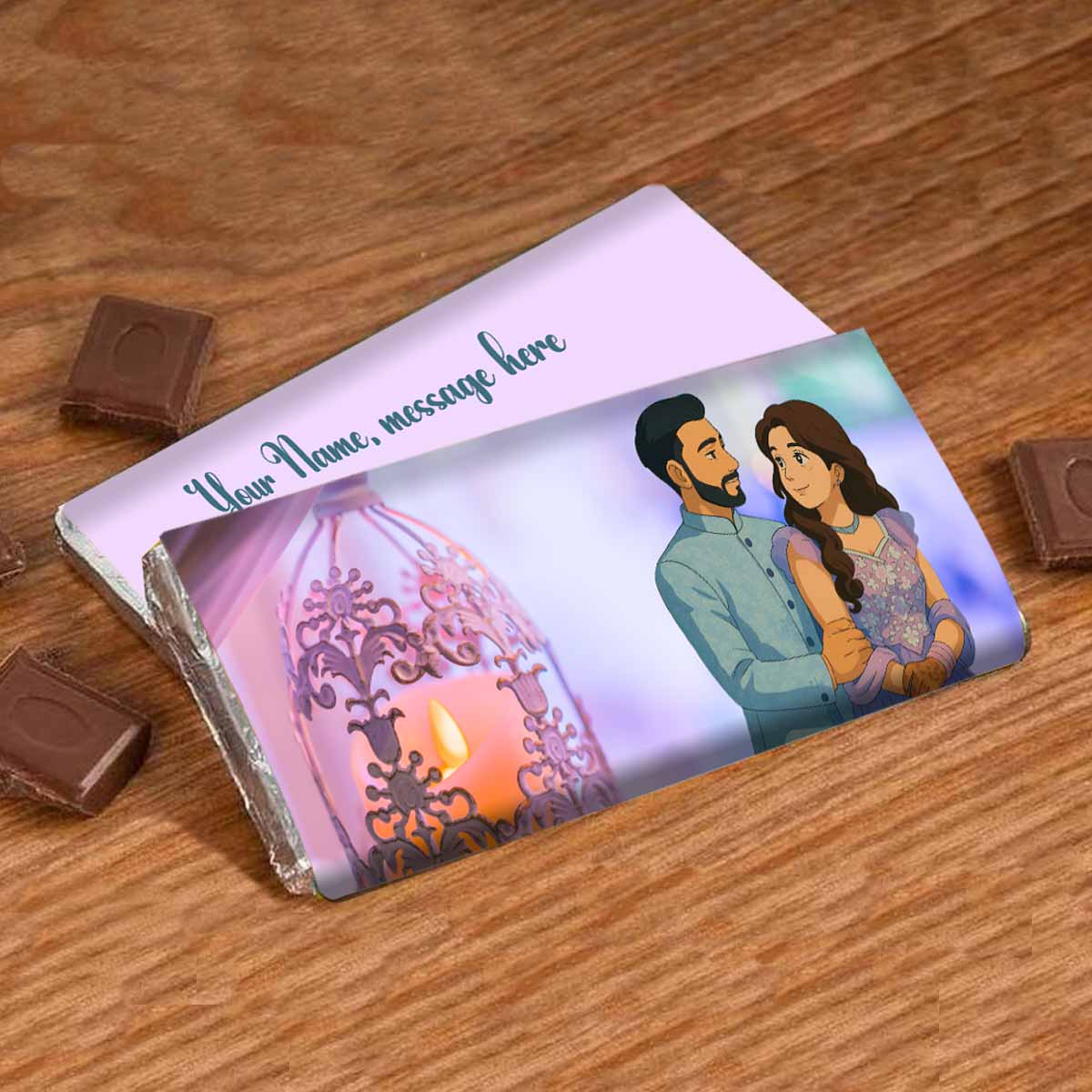 Personalized Wedding Celebration Chocolate Bar Gift For Married Couple