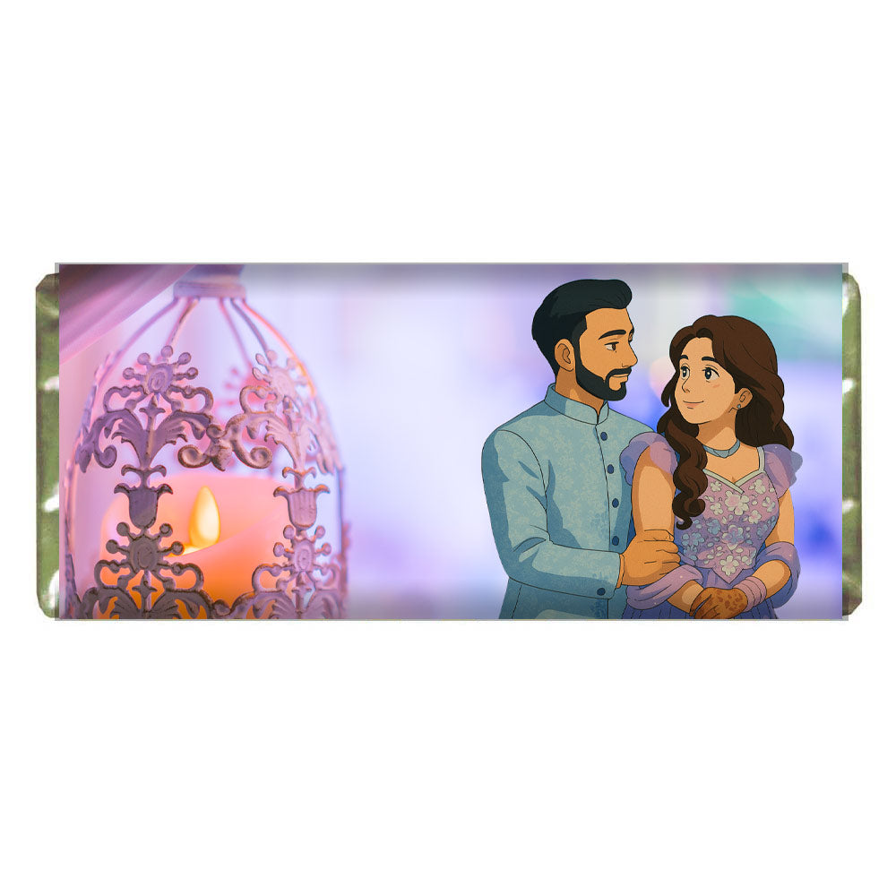Personalized Wedding Celebration Chocolate Bar Gift For Married Couple