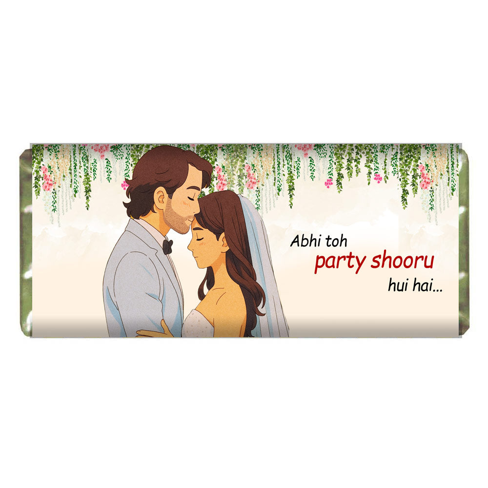 Personalized Abhi To Party Shuru Hui Hai Chocolate Bar For Wedding Congratulations