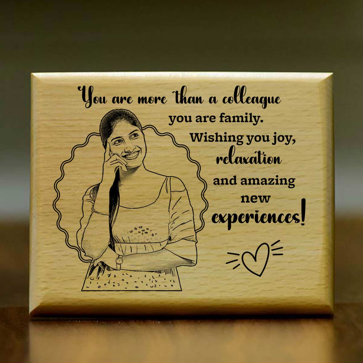 Personalized More Than Colleague Engraved Wooden Photo Frame Gift For Farewell