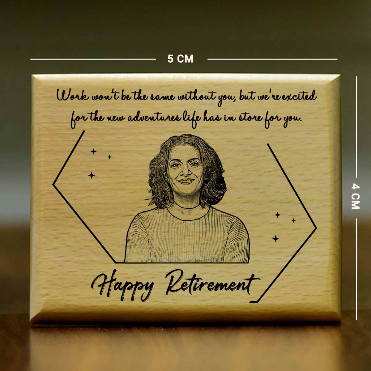 Customized Happy Retirement Engraved Wooden Photo Frame Gift For Retirement