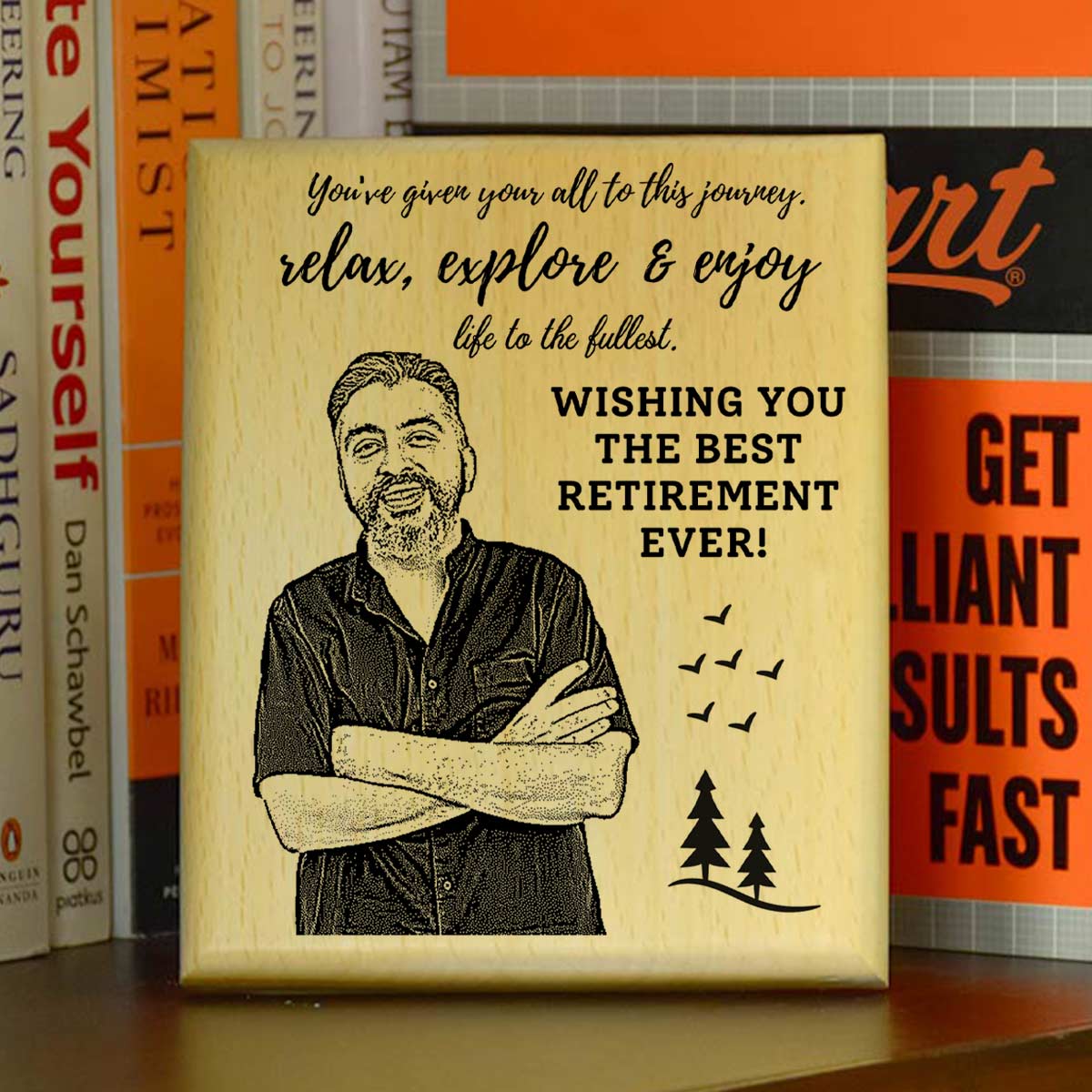 Personalized Best Retirement Ever Engraved Wooden Photo Frame Gift For Retirement