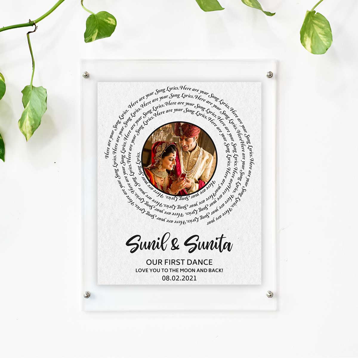 Personalised Spiral Song Lyrics Photo Frame – Special Moments
