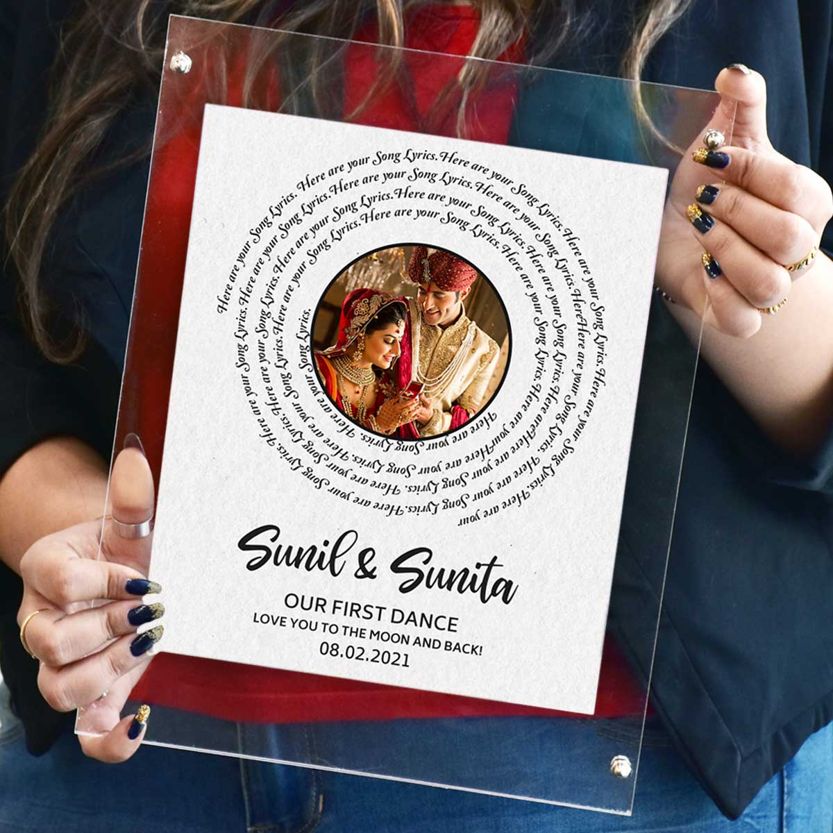 Personalised Spiral Song Lyrics Photo Frame – Special Moments