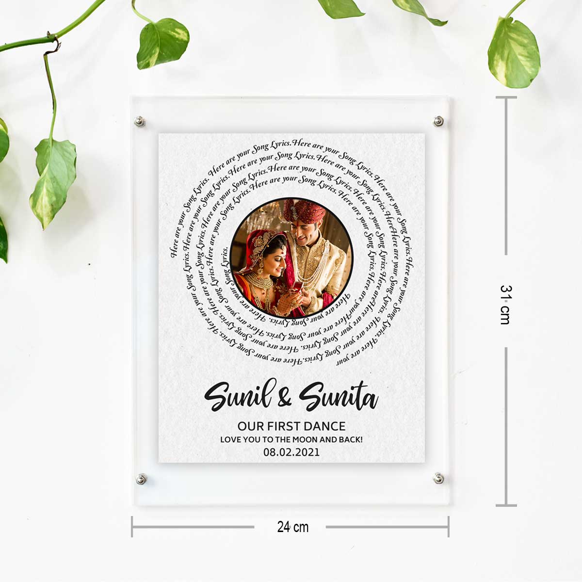 Personalised Spiral Song Lyrics Photo Frame – Special Moments