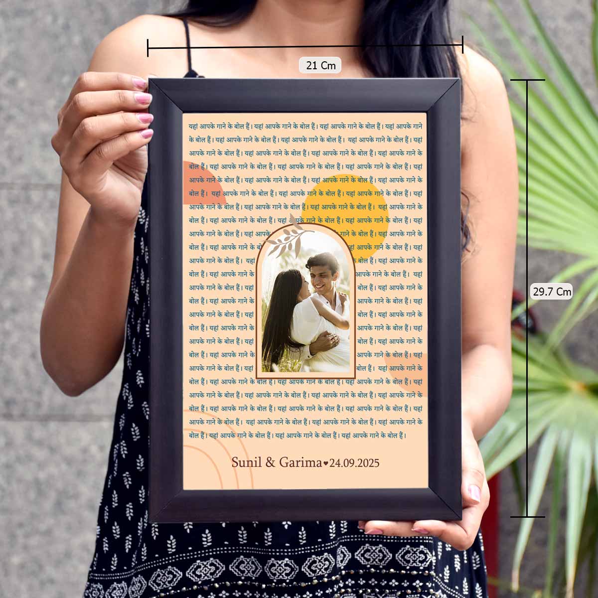 Personalized Photo & Lyrics Art Frame – Modern Décor Edition
