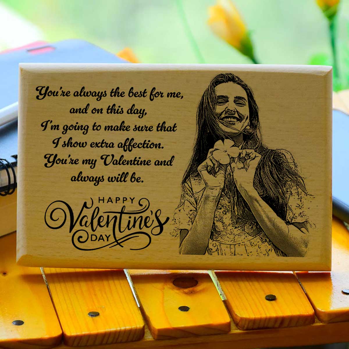 Customized Always The Best Engraved Wooden Photo Frame Gift For Valentine's Day