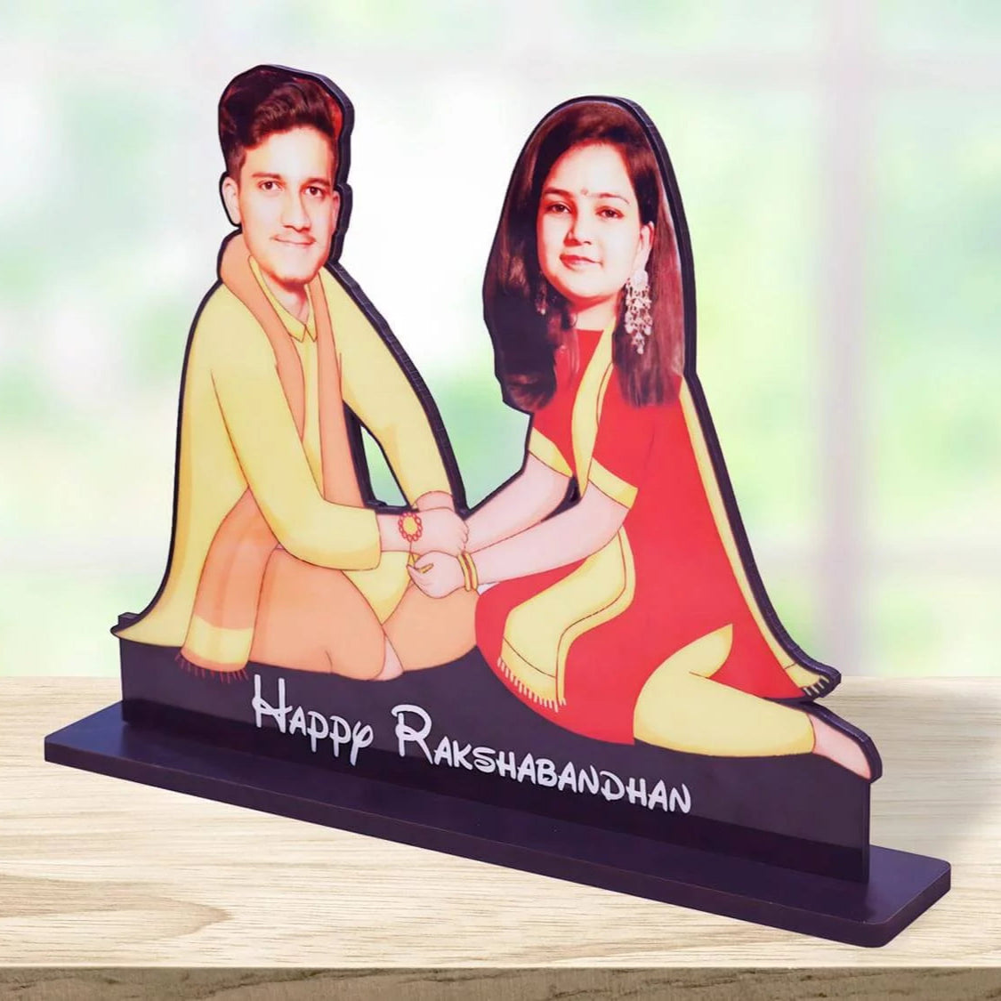 Personalised Brother Sister Photo Caricature for Raksha Bandhan
