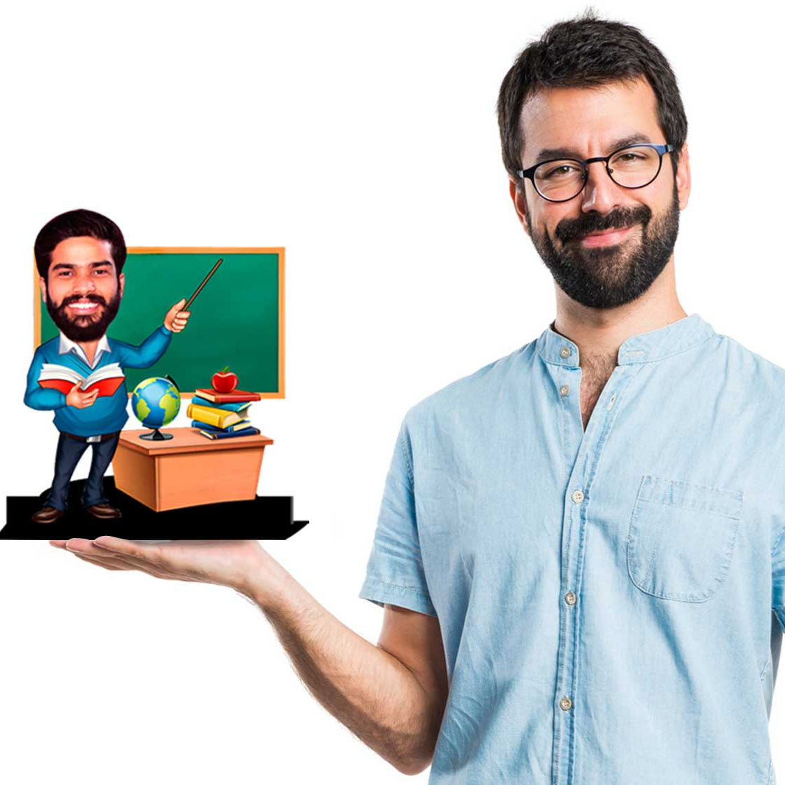 Personalised Caricature Gift for Teacher (Male)