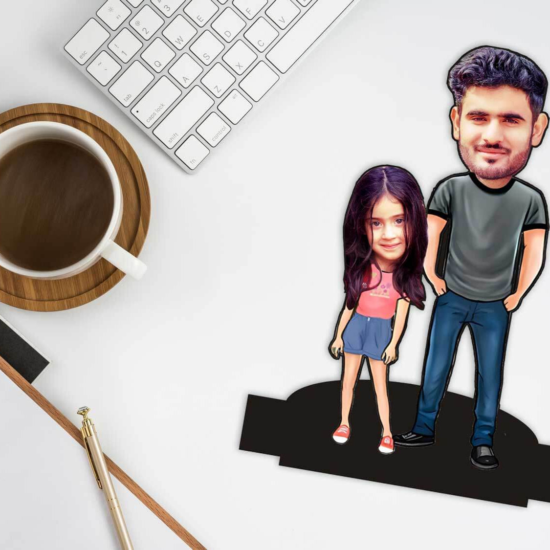 Custom Father Daughter Caricature – Unique Gift for Daughters