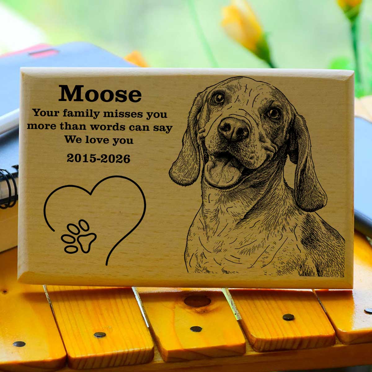 Personalized Moose Your Family Misses You Engraved Wooden Photo Frame Gift