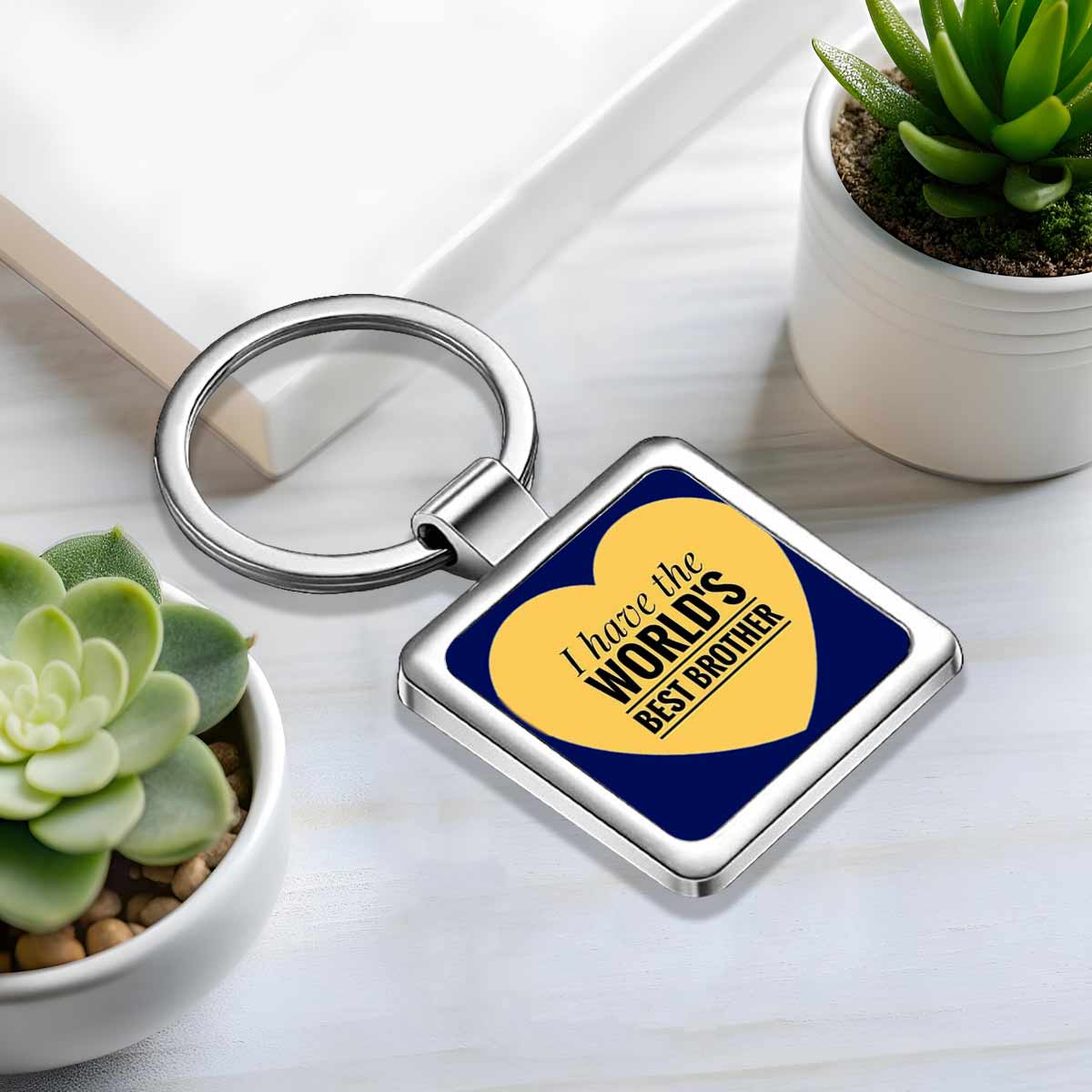 I have the World's Best Brother Metal Keychain