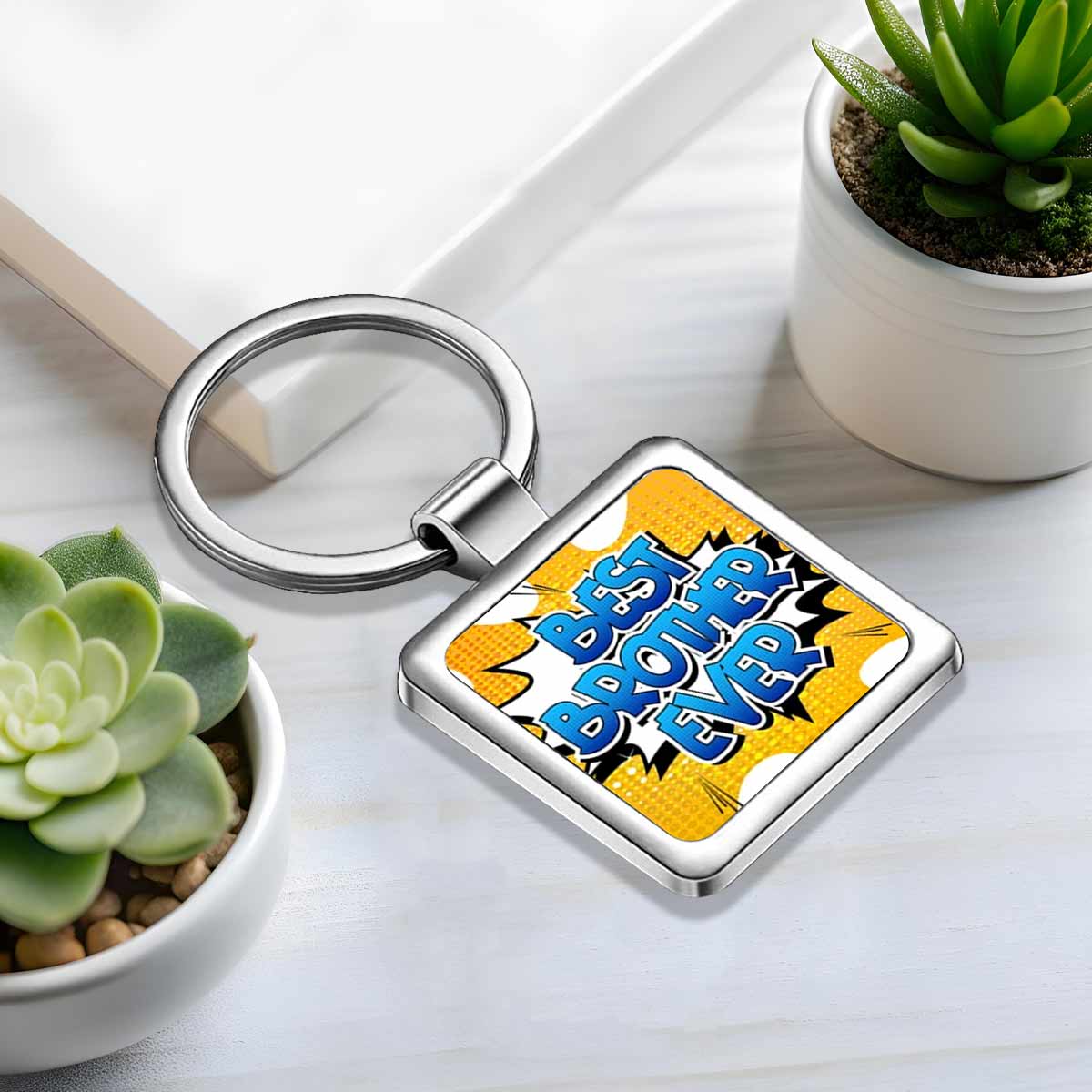 Best Brother Ever Metal Keychain