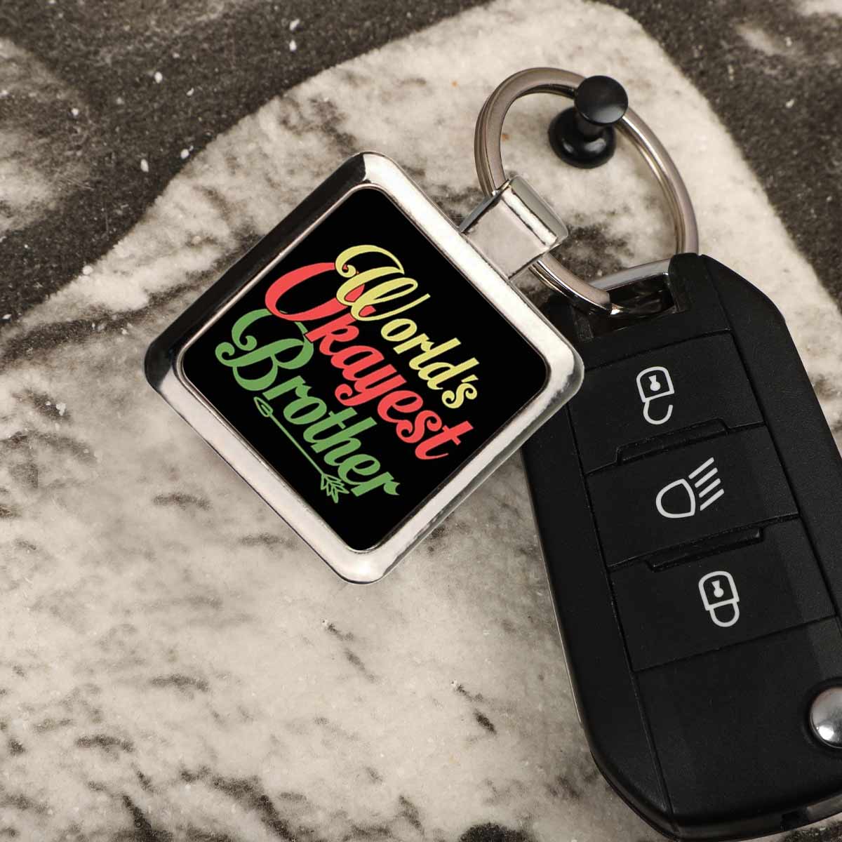 World's Okayest Brother Metal Keychain