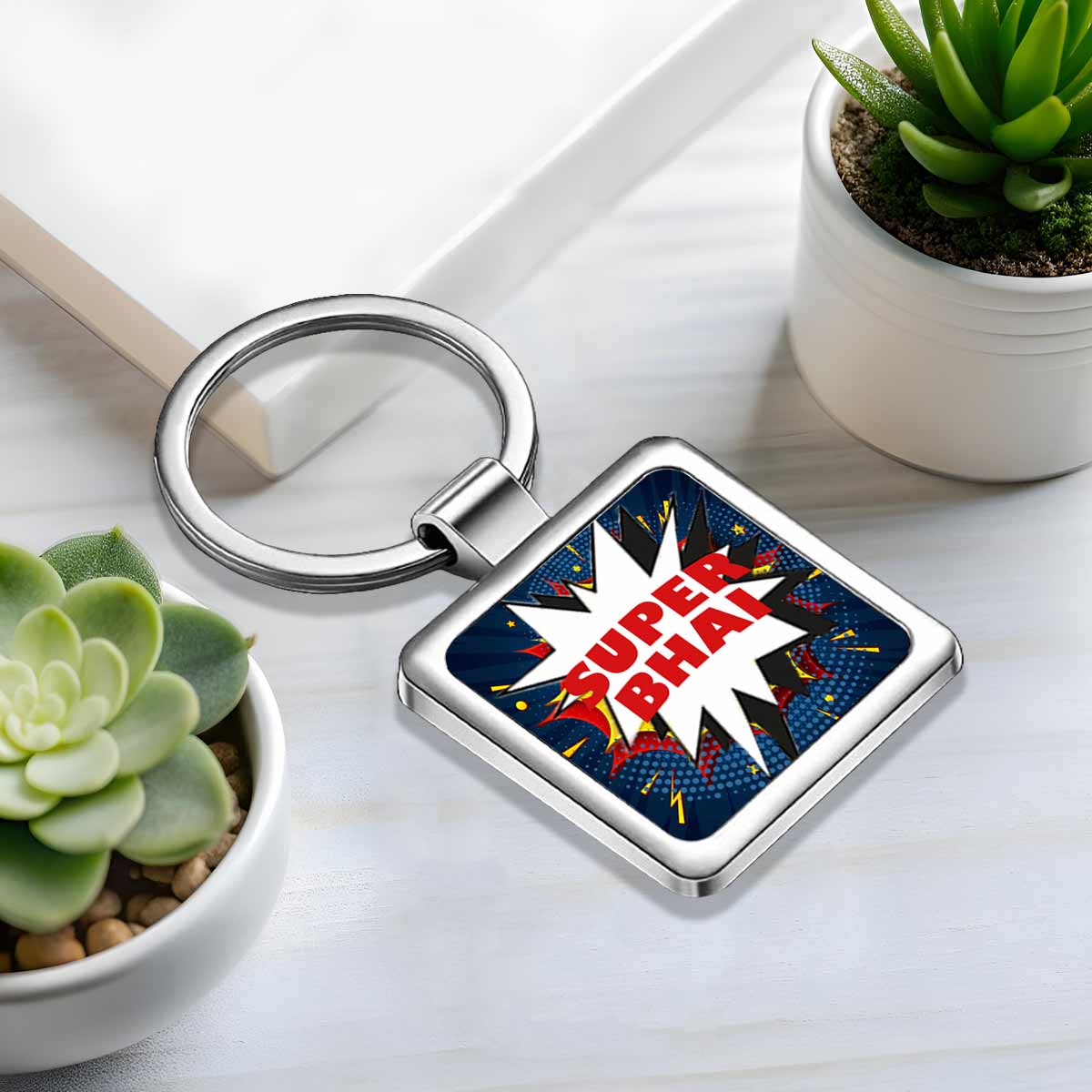 Super Bhai Metal Keychain