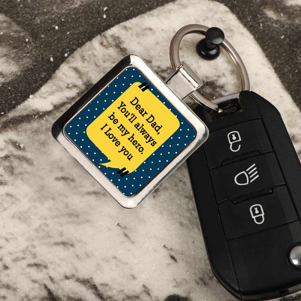 Dear Dad Metal Keychain
