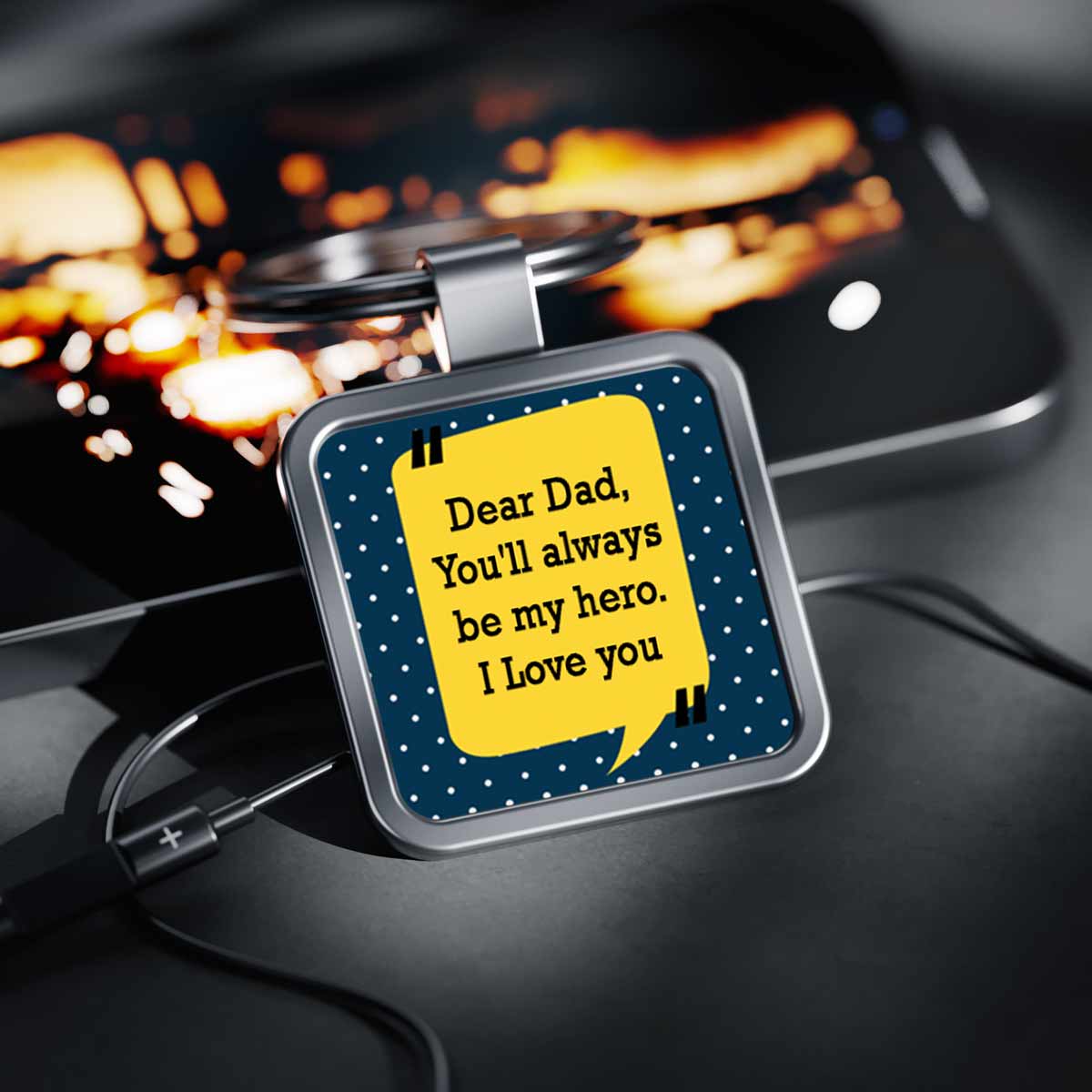 Dear Dad Metal Keychain
