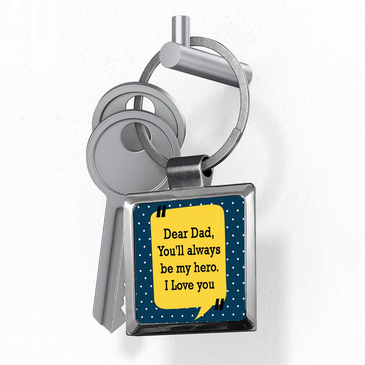 Dear Dad Metal Keychain