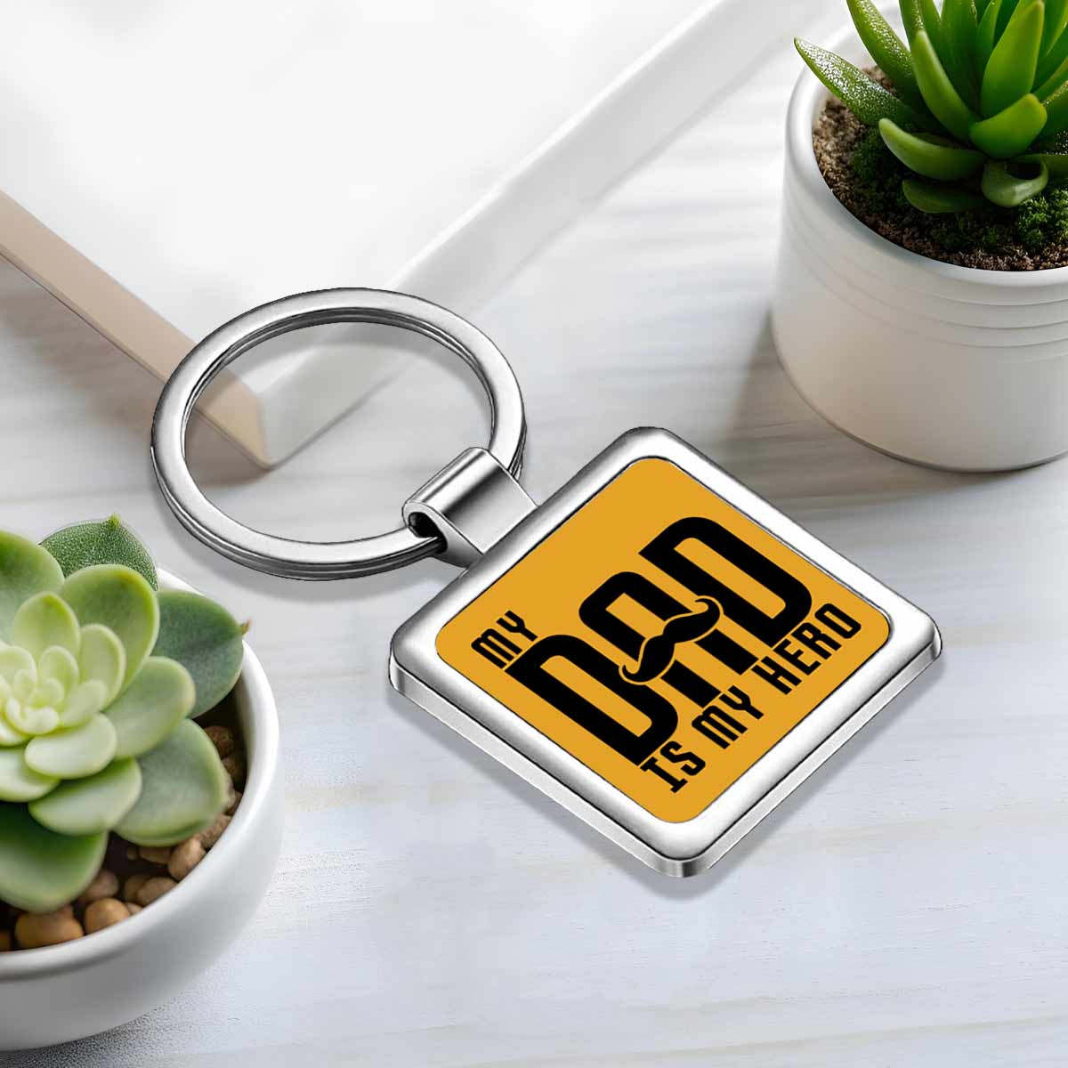 My Hero My Dad Metal Keychain