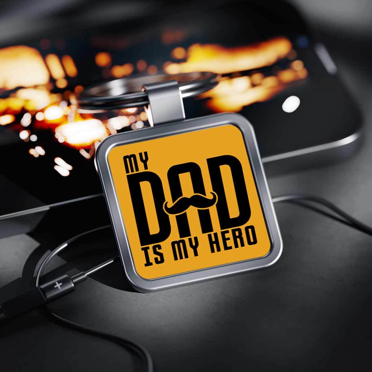 My Hero My Dad Metal Keychain