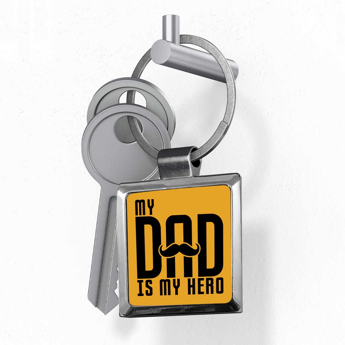 My Hero My Dad Metal Keychain