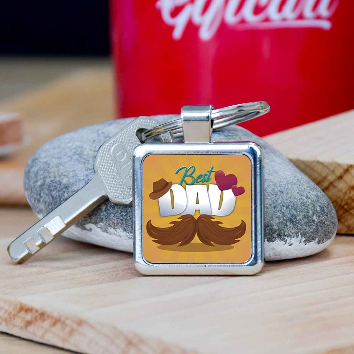 Best Dad Metal Keychain Gift for Father