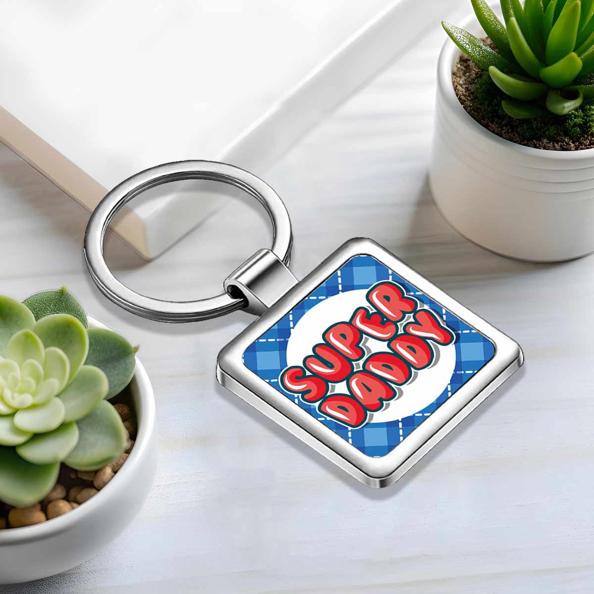 Super Daddy Metal Keychain