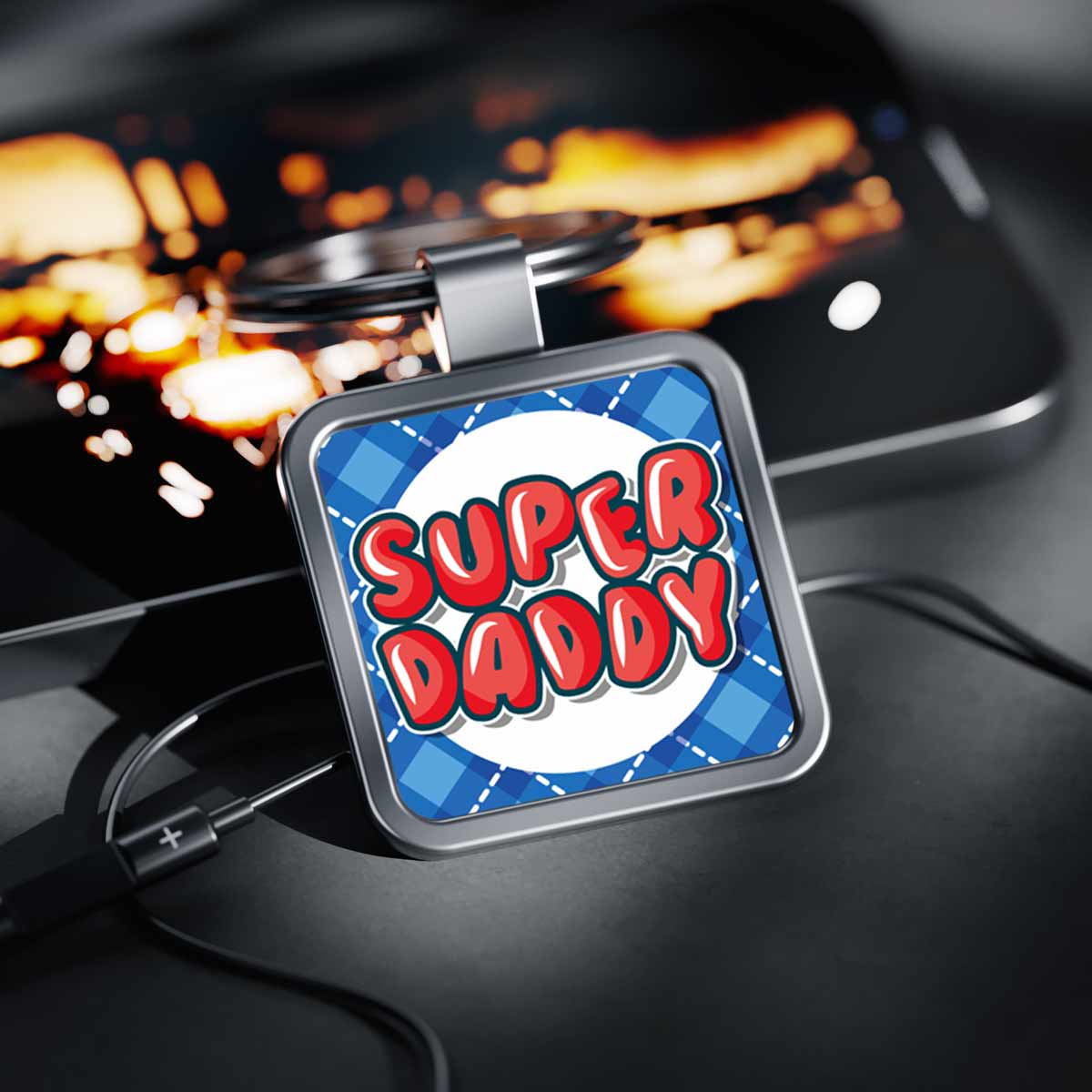 Super Daddy Metal Keychain
