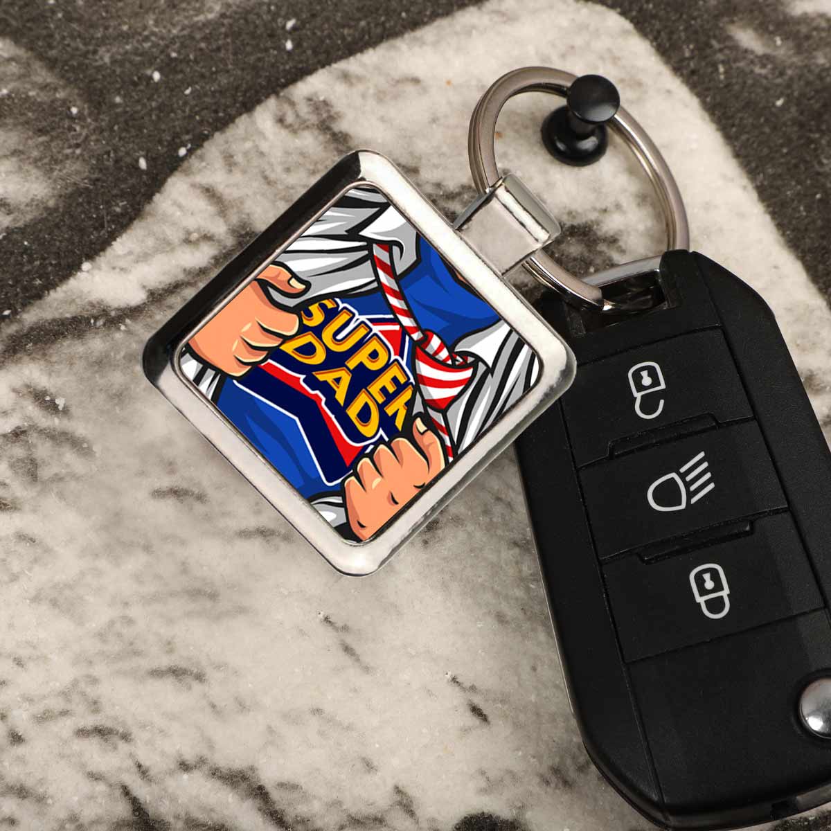 SuperDad Metal Keychain