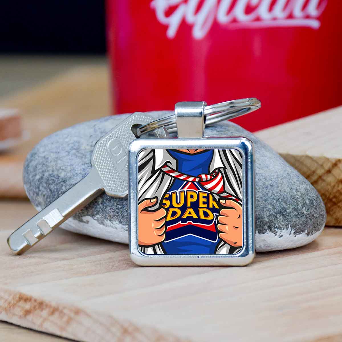 SuperDad Metal Keychain