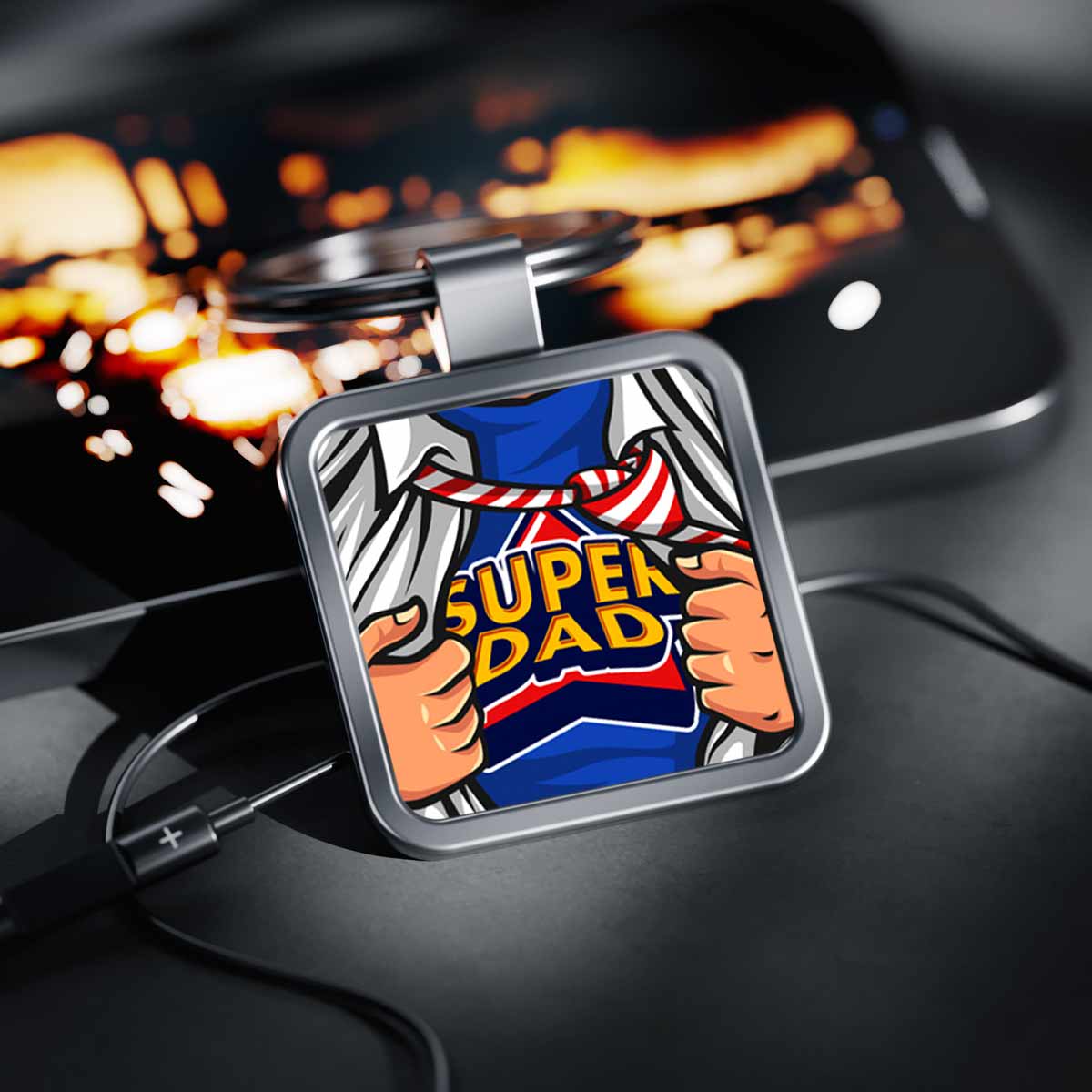 SuperDad Metal Keychain