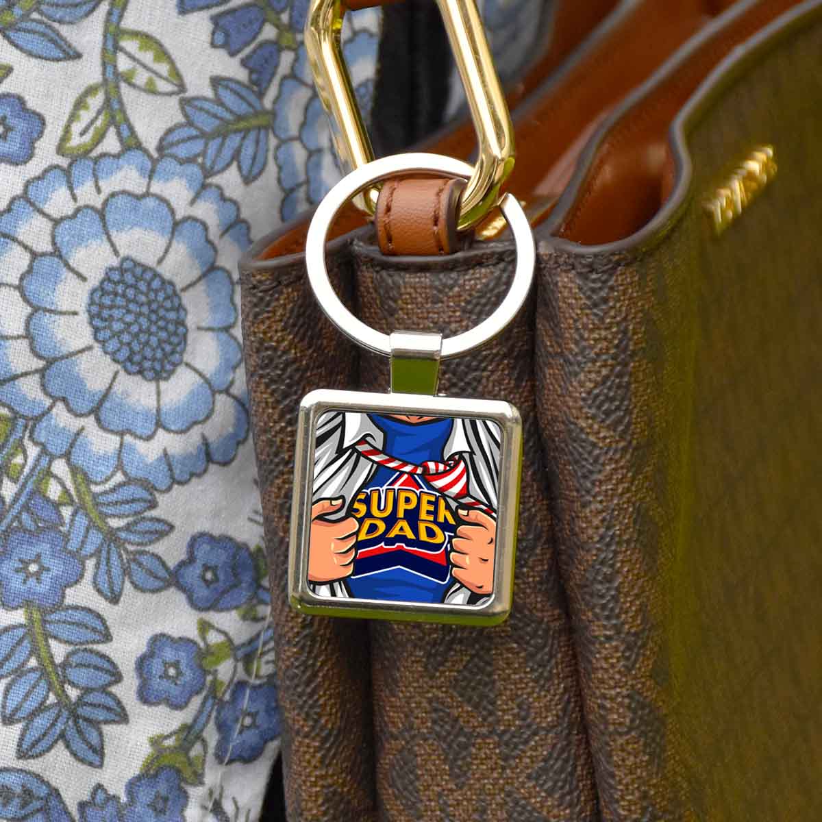 SuperDad Metal Keychain