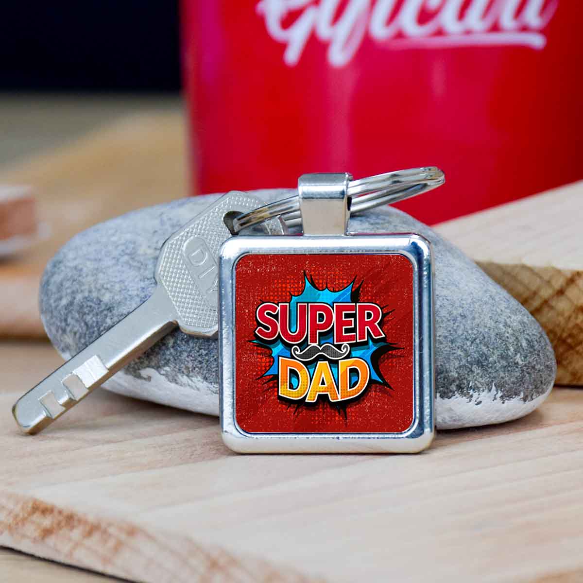 My Super Dad Metal Keychain Gift for Fahter