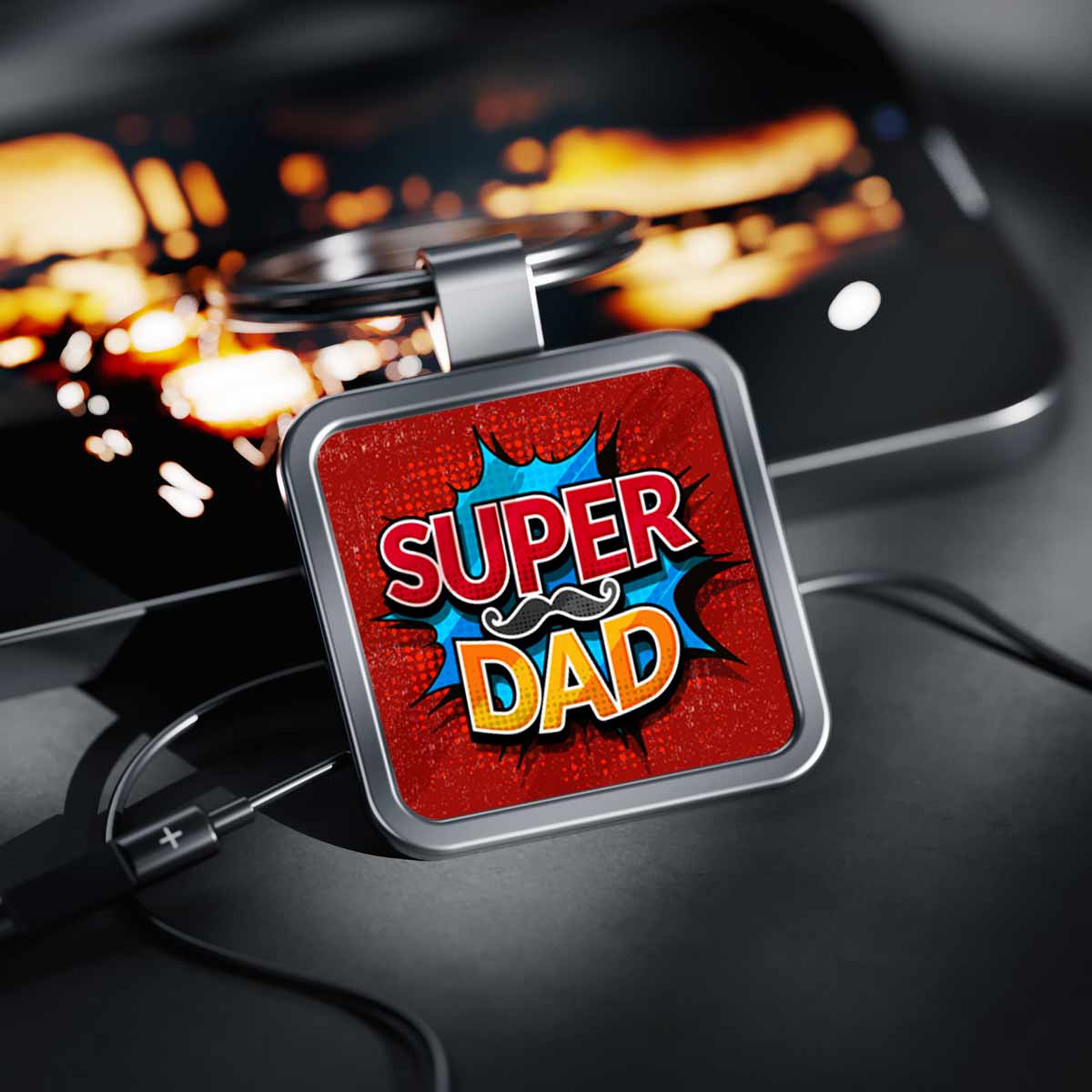 My Super Daddy Metal Keychain